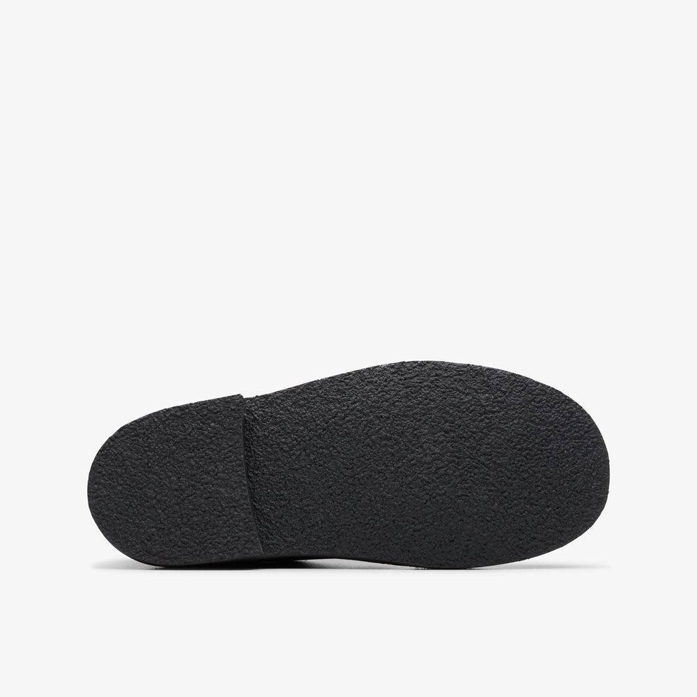 Black Clarks Kids Desert London Older Sneakers | 502YXHUGS