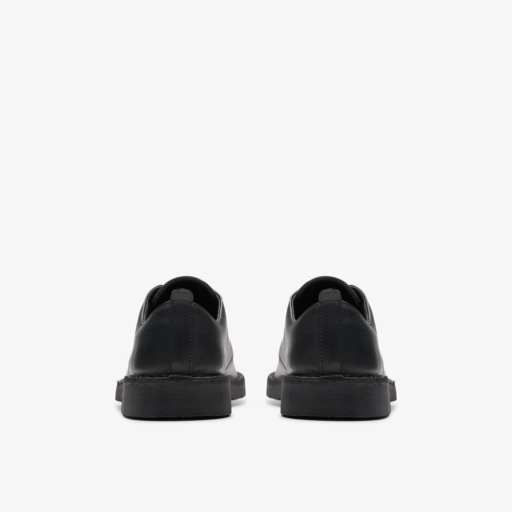 Black Clarks Kids Desert London Older Sneakers | 502YXHUGS