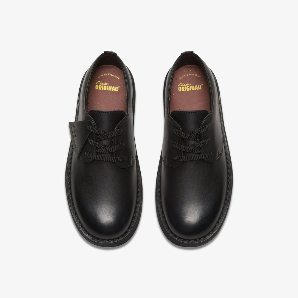 Black Clarks Kids Desert London Older Sneakers | 502YXHUGS