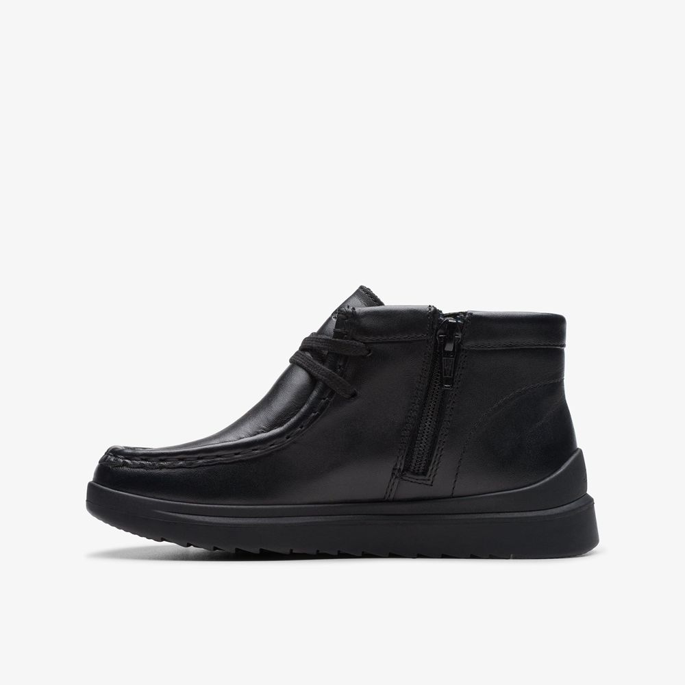 Black Clarks Kids Goal Wally Boots | 954DJZWEM