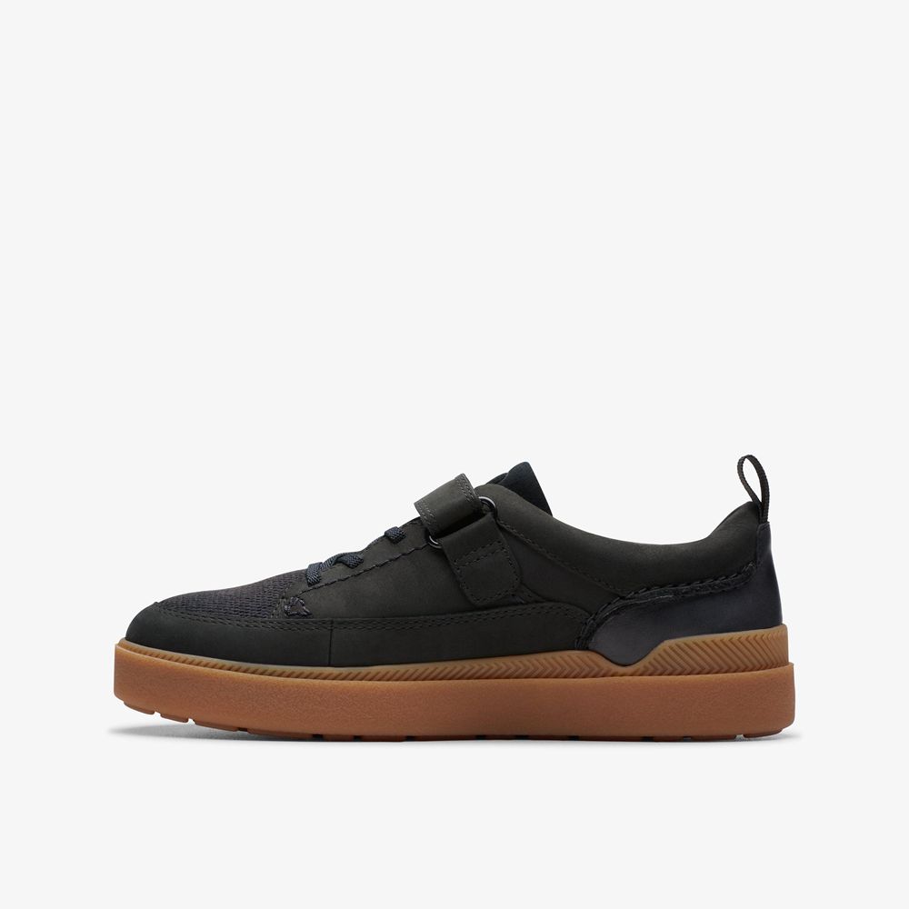 Black Clarks Kids Somerset Tor Sneakers | 986HKAVFI