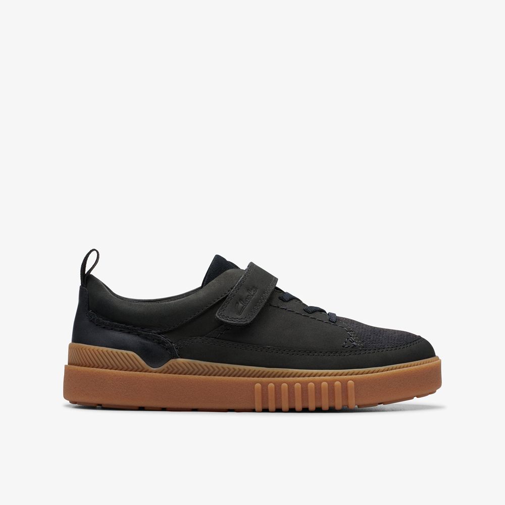 Black Clarks Kids Somerset Tor Sneakers | 986HKAVFI