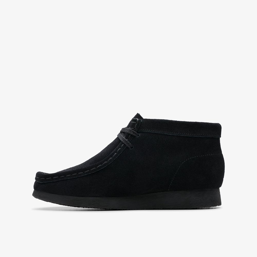 Black Clarks Kids Wallabee Older Boots | 407IBNVFG