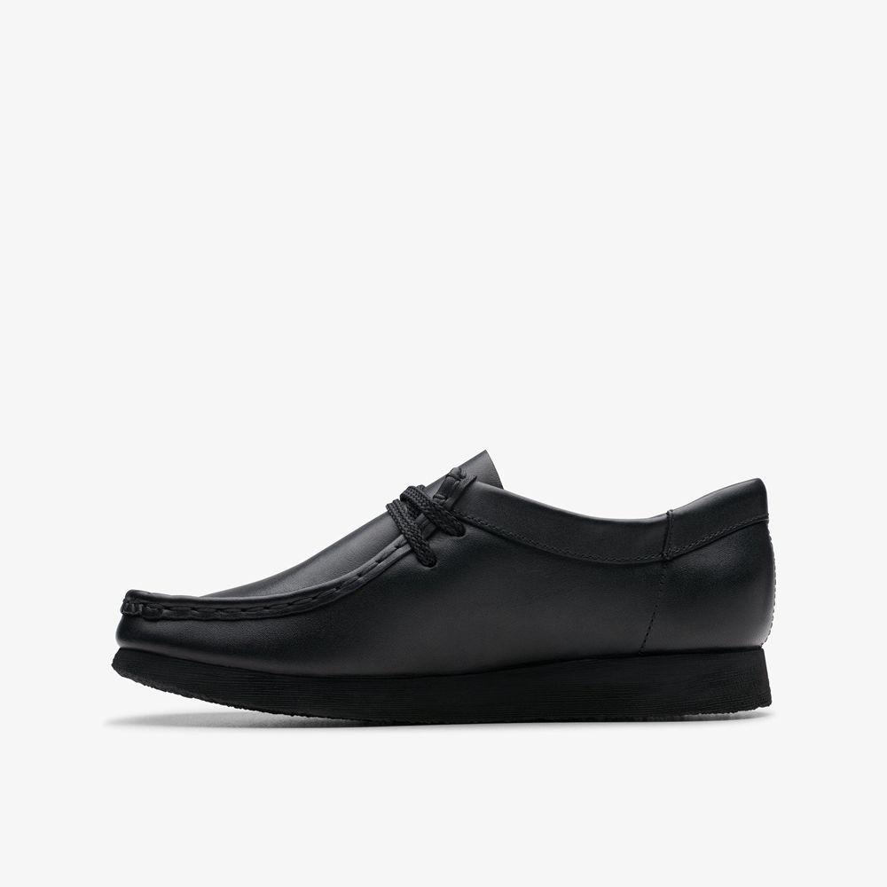 Black Clarks Kids Wallabee Older Sneakers | 761ZRCPXJ