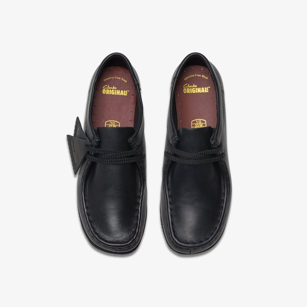 Black Clarks Kids Wallabee Older Sneakers | 761ZRCPXJ