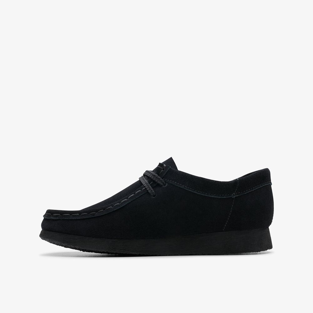 Black Clarks Kids Wallabee Older Sneakers | 867SCIQRV