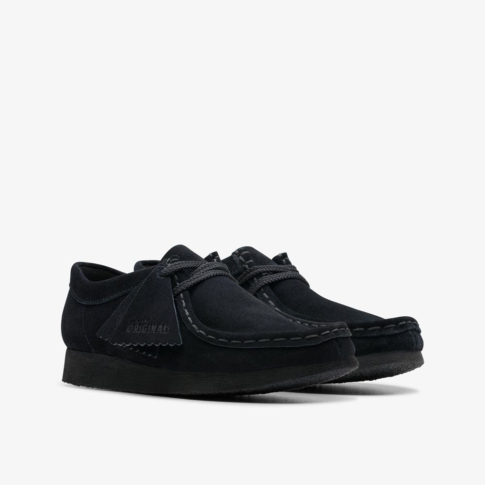 Black Clarks Kids Wallabee Older Sneakers | 867SCIQRV