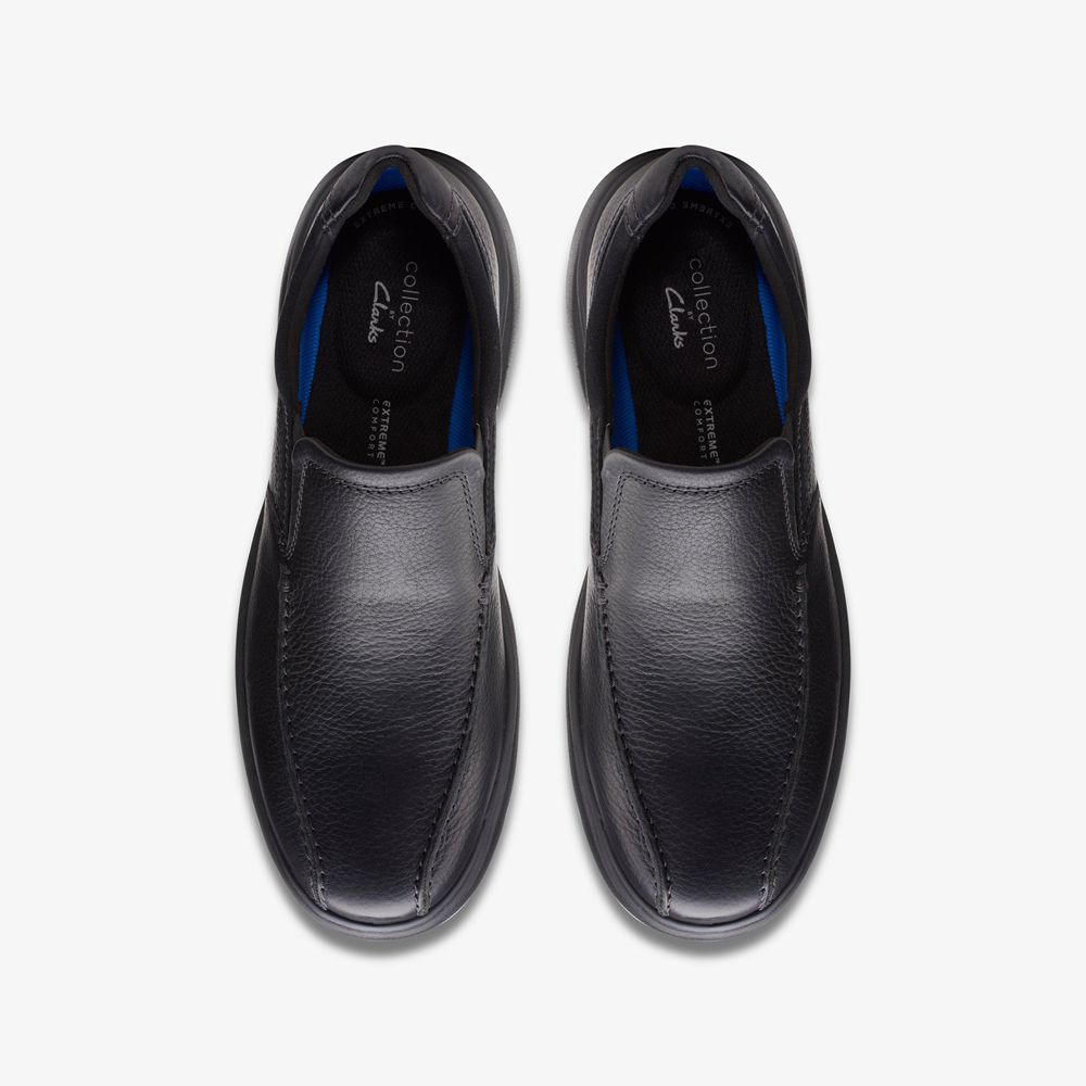 Black Clarks Men's Bradley Step Loafers | 650LGVFQX