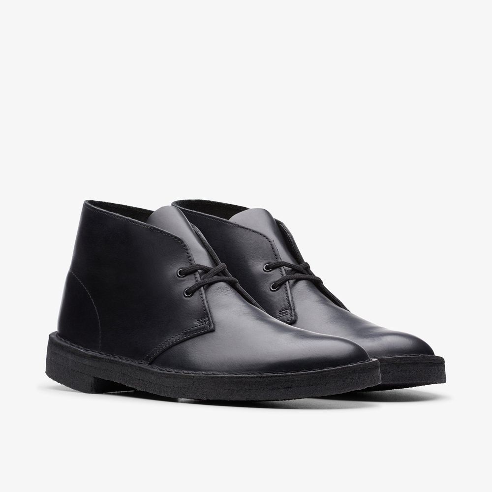 Black Clarks Men's Desert Boots | 325HGJRPE