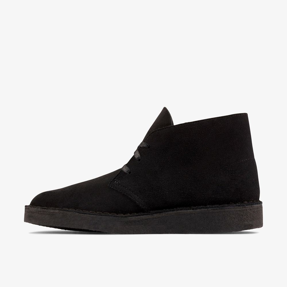 Black Clarks Men's Desert Coal Boots | 537JSXDPI