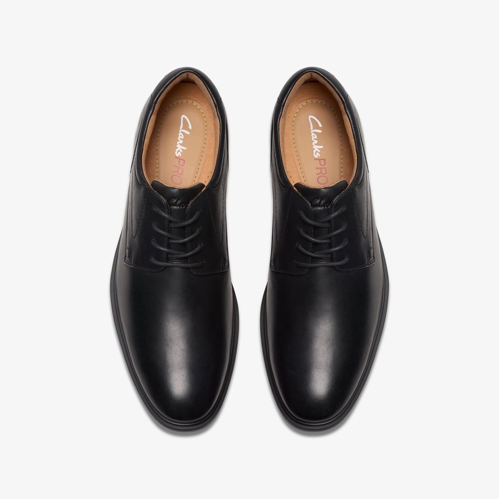 Black Clarks Men's Eldredge Plain Oxfords | 143FNBLQT