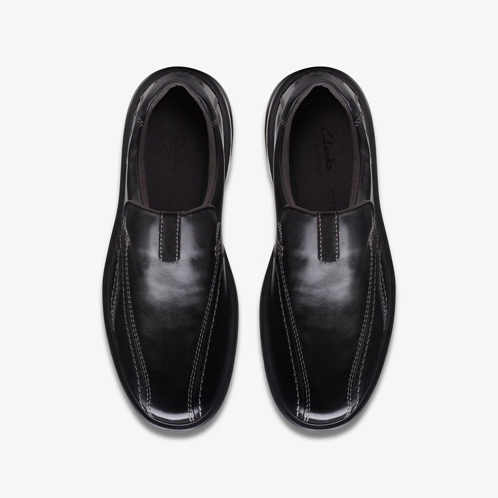 Black Clarks Men's Gessler Step Loafers | 862MTFNCO