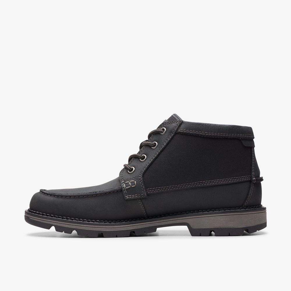 Black Clarks Men's Maplewalk Moc Boots | 572NEWGBR