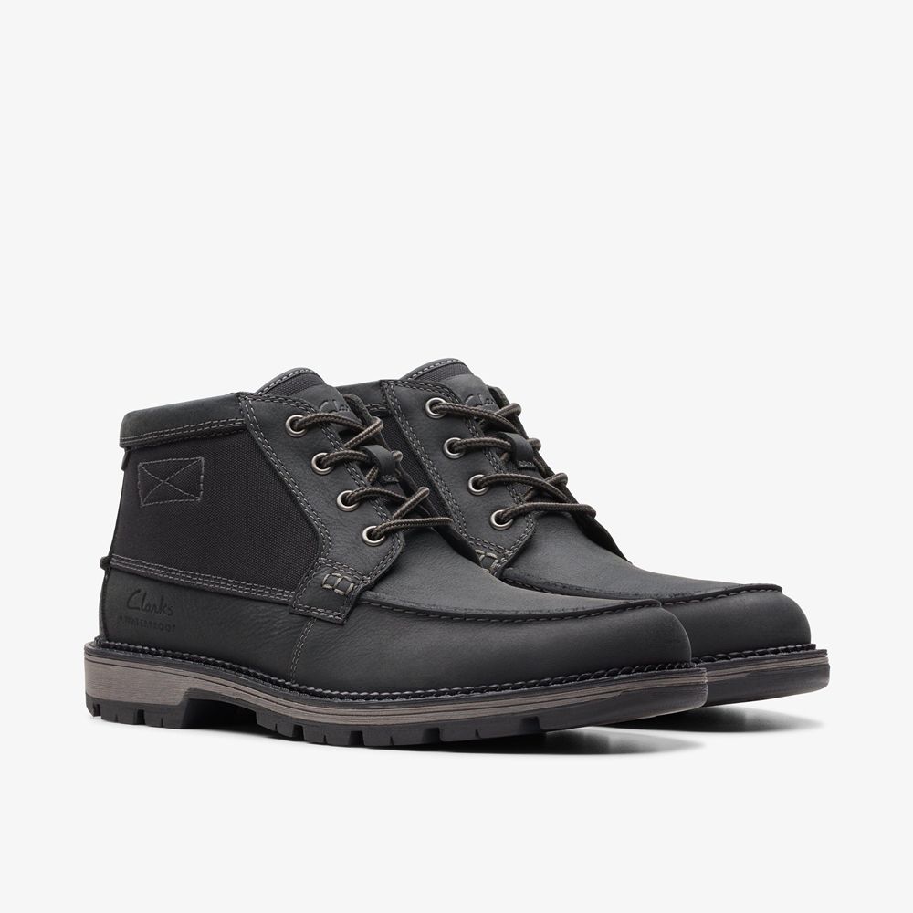 Black Clarks Men's Maplewalk Moc Boots | 572NEWGBR