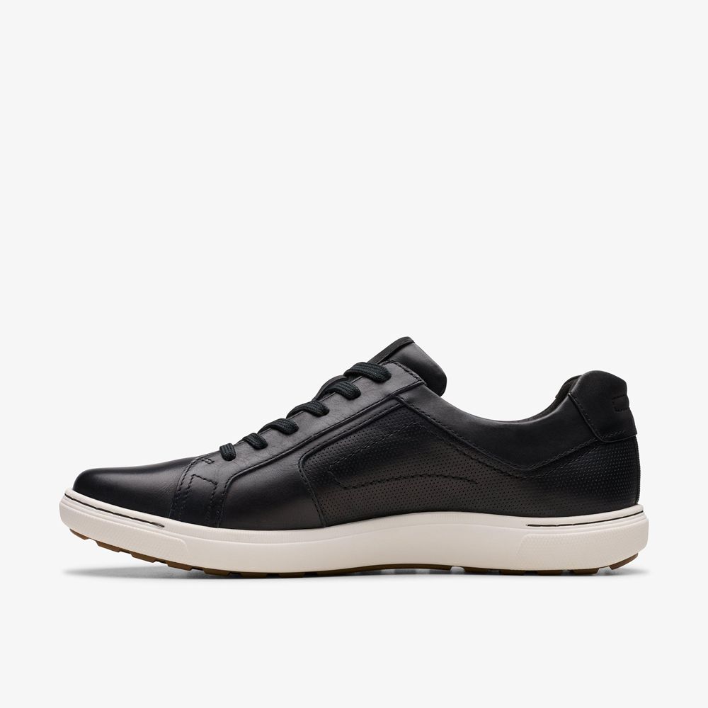 Black Clarks Men's Mapstone Lace Sneakers | 745DGJANM