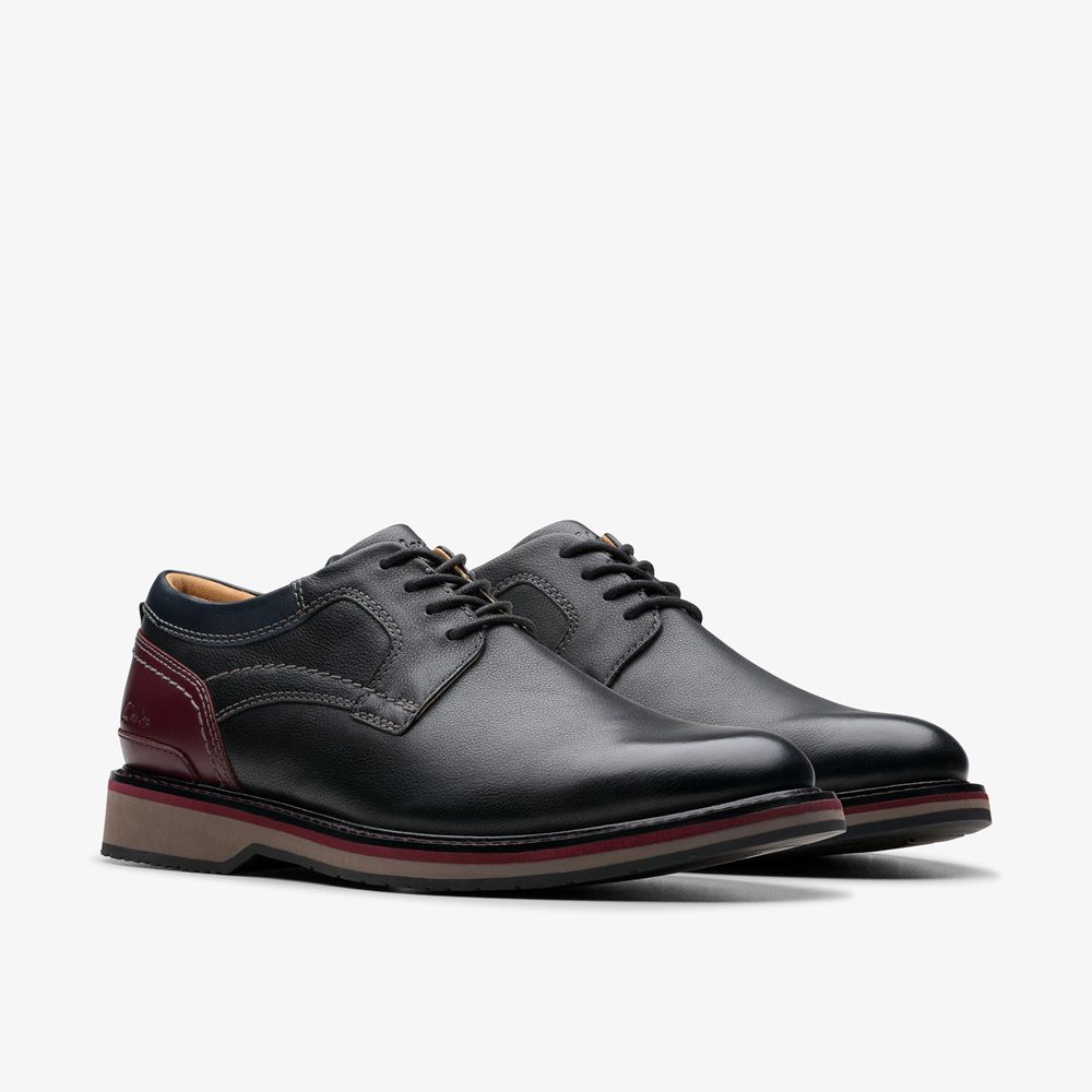 Black Clarks Men's Monahan Plain Oxfords | 536NYEVGH