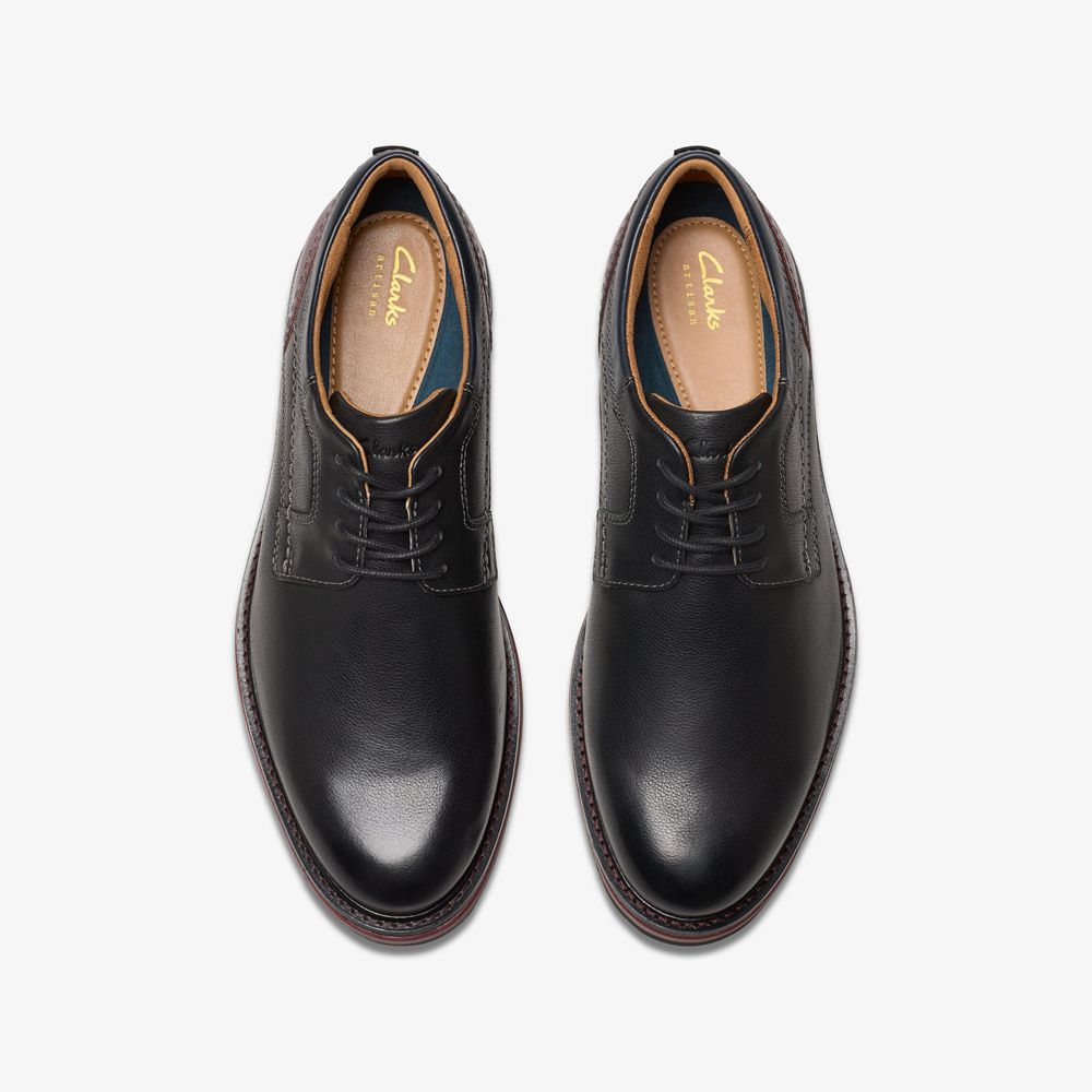 Black Clarks Men's Monahan Plain Oxfords | 536NYEVGH