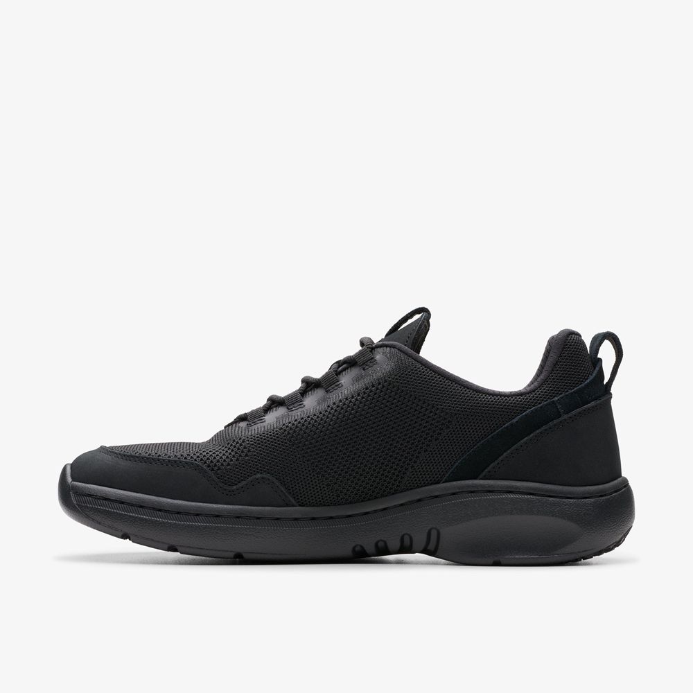 Black Clarks Men's Pro Knit Sneakers | 483NMTPFC