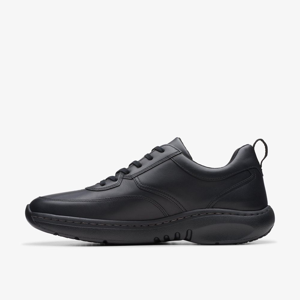 Black Clarks Men's Pro Lace Sneakers | 197NOFHQK