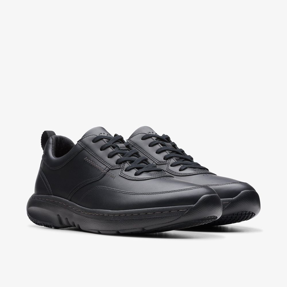 Black Clarks Men's Pro Lace Sneakers | 197NOFHQK