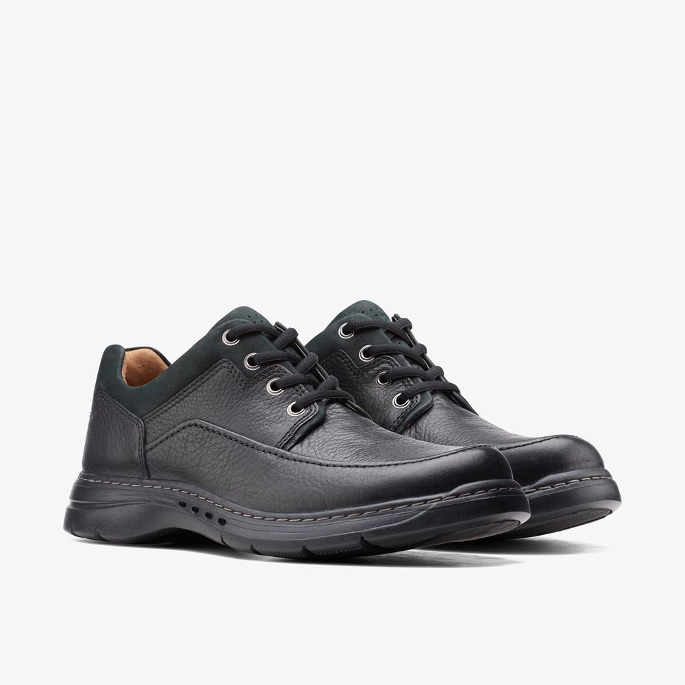 Black Clarks Men's Un Brawley Lace Derby Shoes | 864QEUJYK