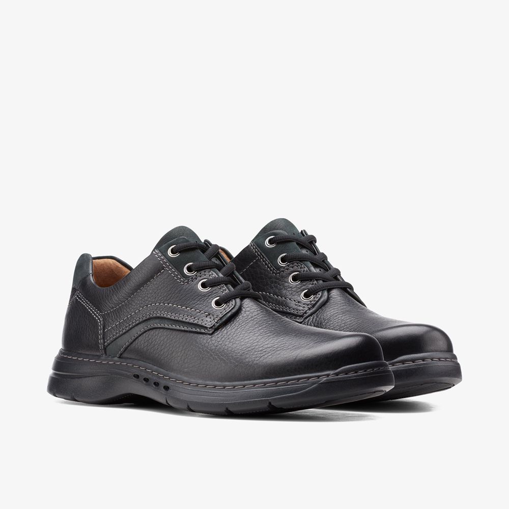 Black Clarks Men's Un Brawley Pace Oxfords | 324VYNSRG