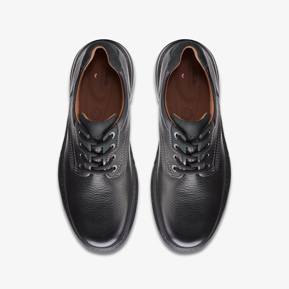 Black Clarks Men's Un Brawley Pace Oxfords | 324VYNSRG