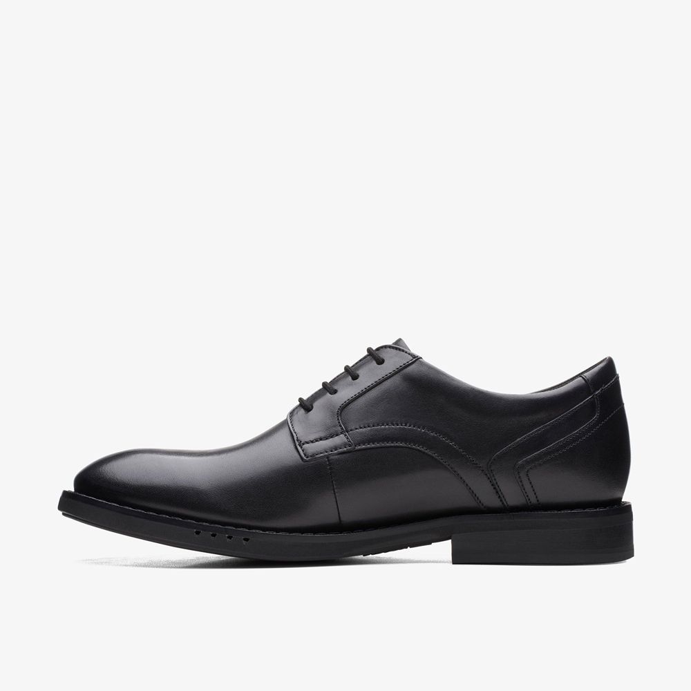 Black Clarks Men's Un Hugh Lace Oxfords | 406AVMBWD