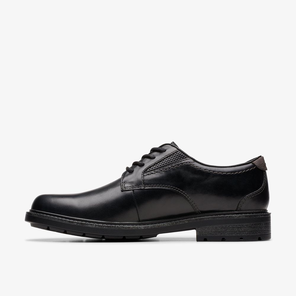 Black Clarks Men's Un Shire Low Oxfords | 028MNSYAV