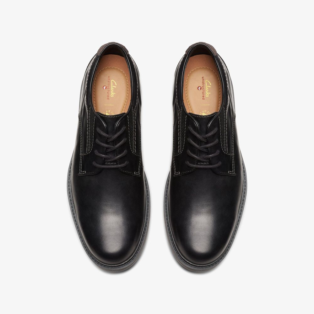 Black Clarks Men's Un Shire Low Oxfords | 028MNSYAV