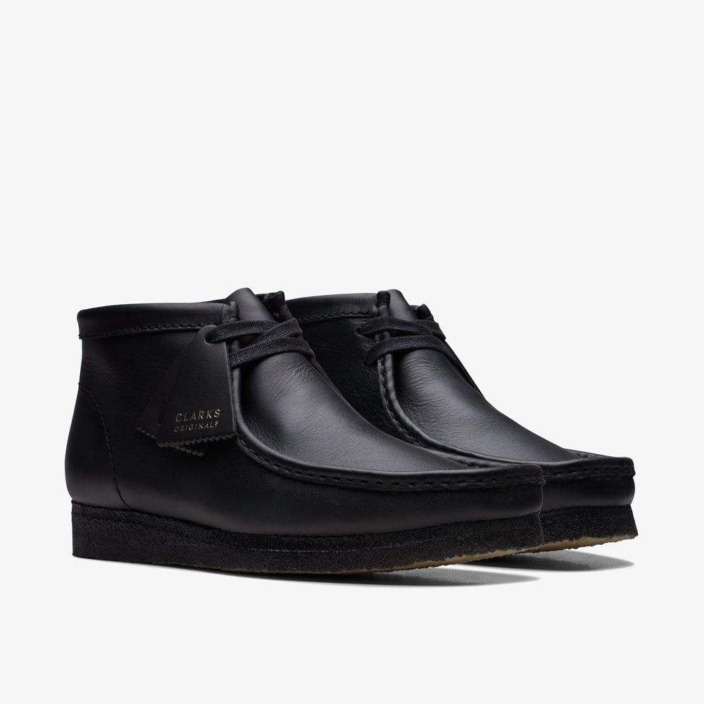 Black Clarks Men's Wallabee Boots | 591YSPKUD