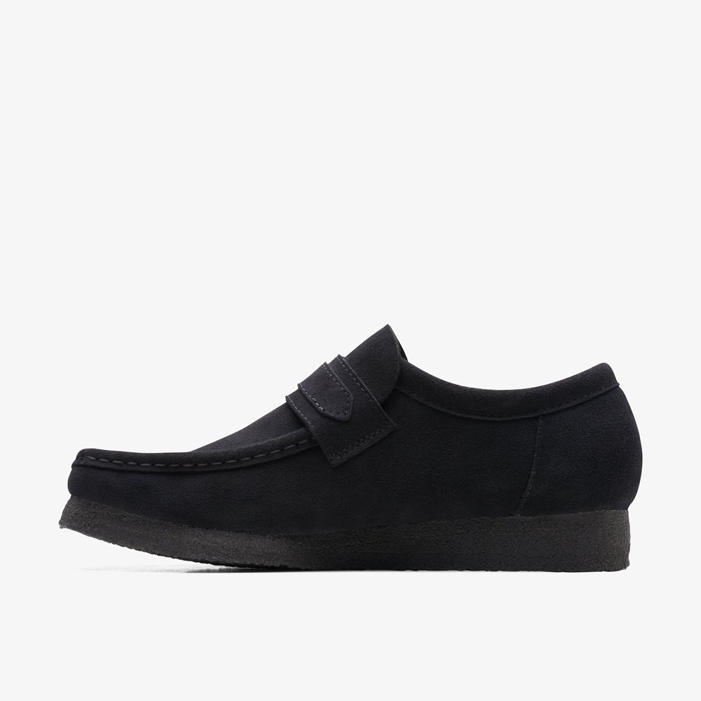 Black Clarks Men's Wallabee Loafer Loafers | 760GMPWTK