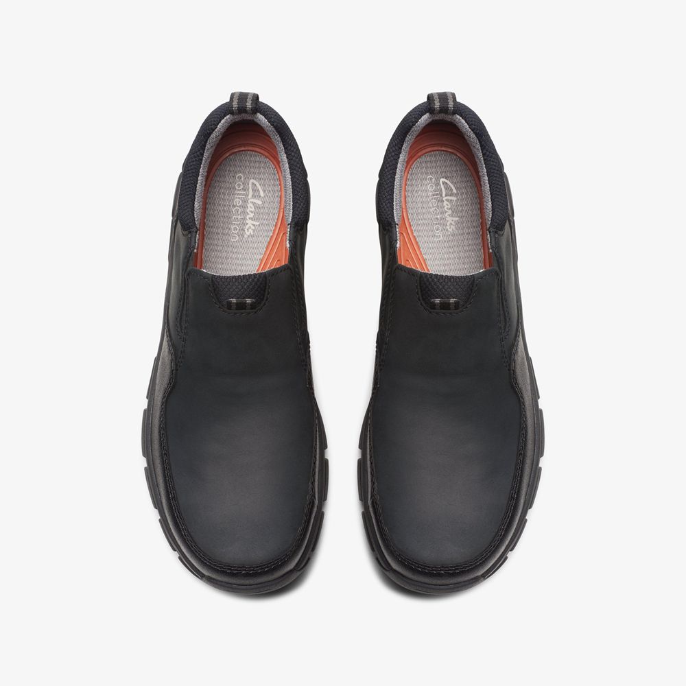 Black Clarks Men's Walpath Step Loafers | 397SNAYZV