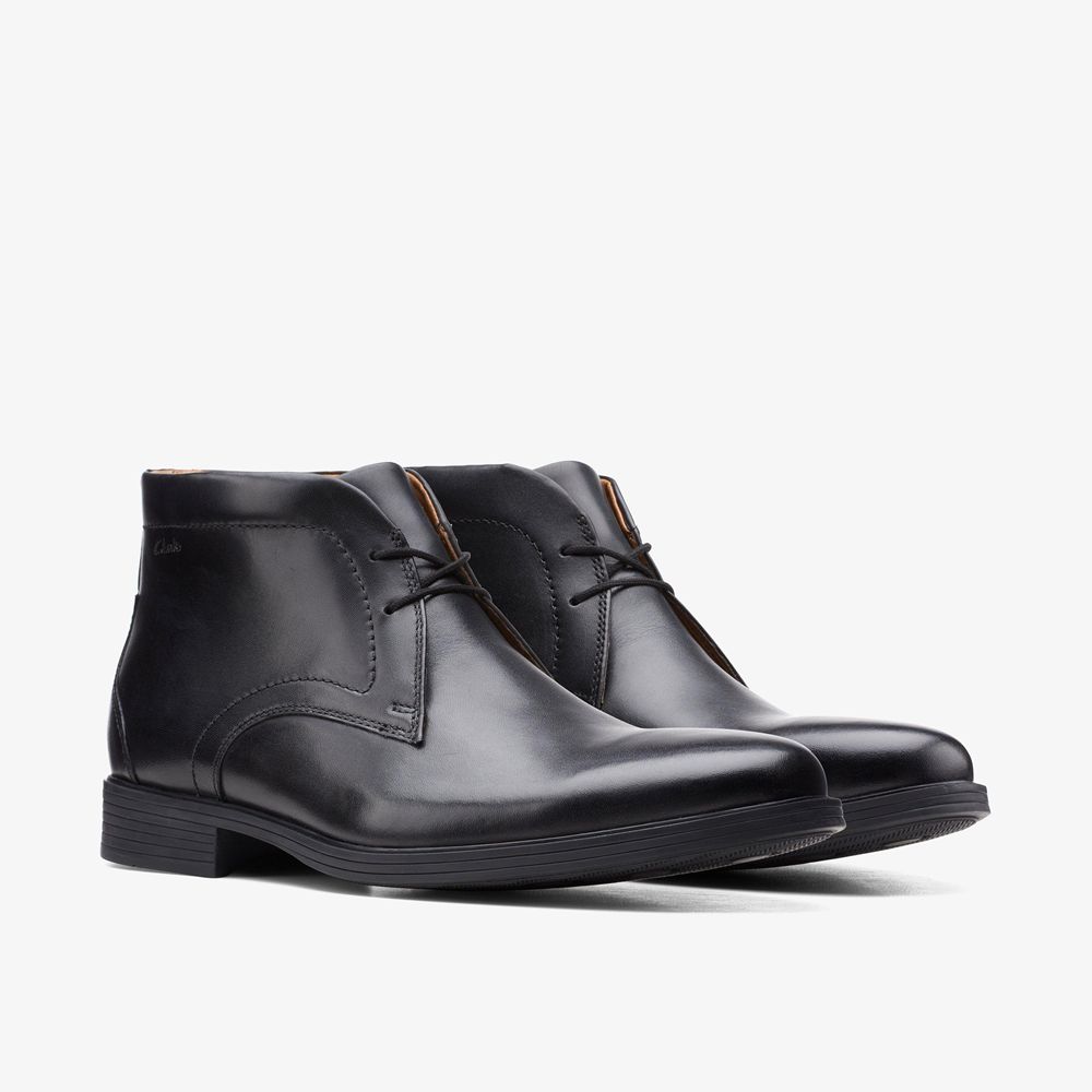 Black Clarks Men's Whiddon Mid Boots | 849ROELUS