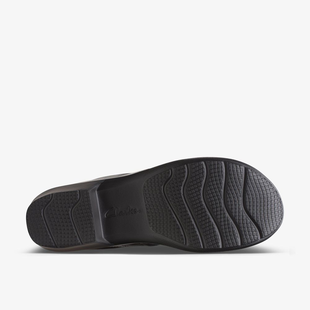 Black Clarks Women's Angie Mist Mules | 410IVTYQM