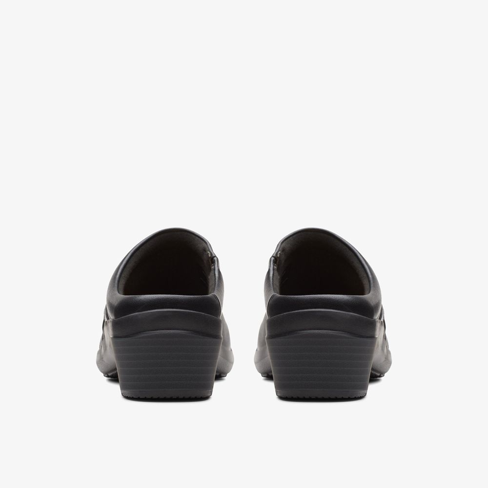 Black Clarks Women's Angie Mist Mules | 410IVTYQM