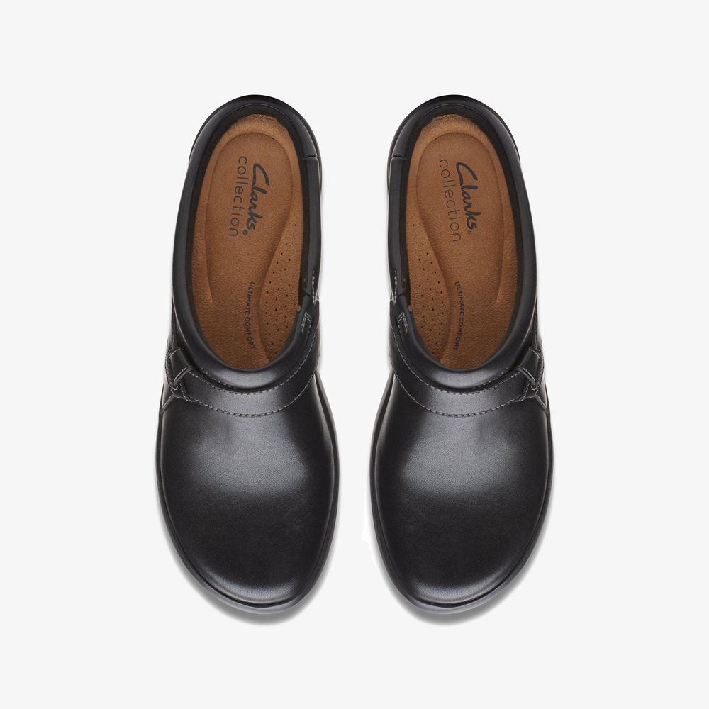 Black Clarks Women's Angie Mist Mules | 410IVTYQM