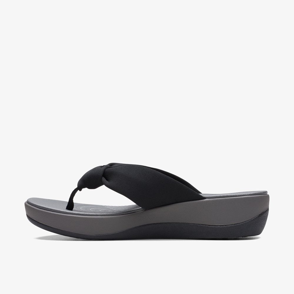 Black Clarks Women's Arla Glison Flip Flops | 481OPARVB