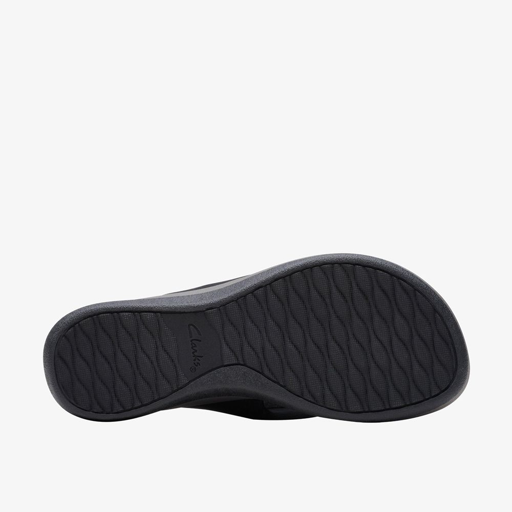 Black Clarks Women's Arla Glison Flip Flops | 481OPARVB