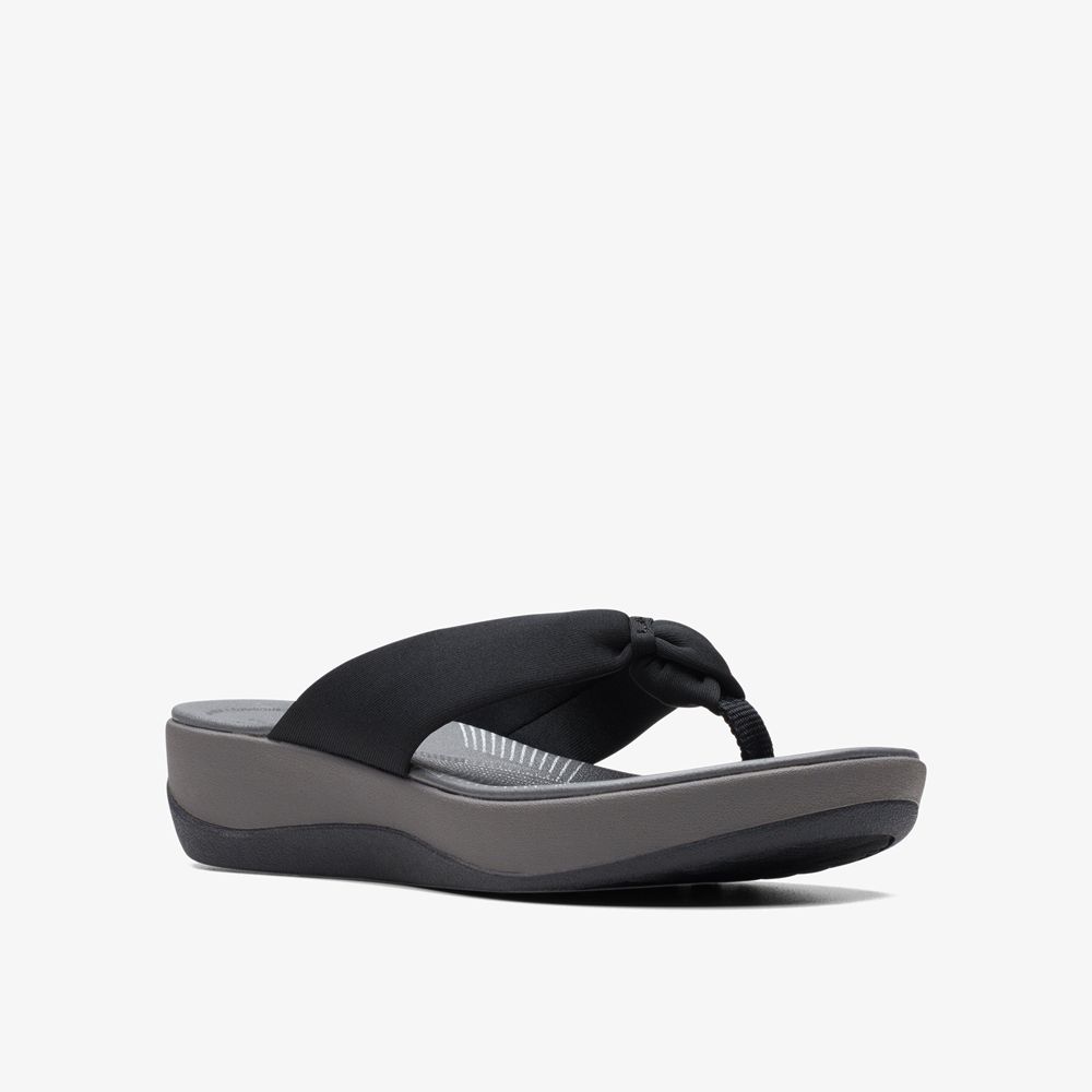 Black Clarks Women's Arla Glison Flip Flops | 481OPARVB