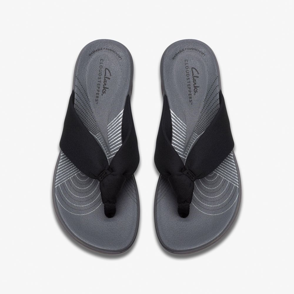 Black Clarks Women's Arla Glison Flip Flops | 481OPARVB