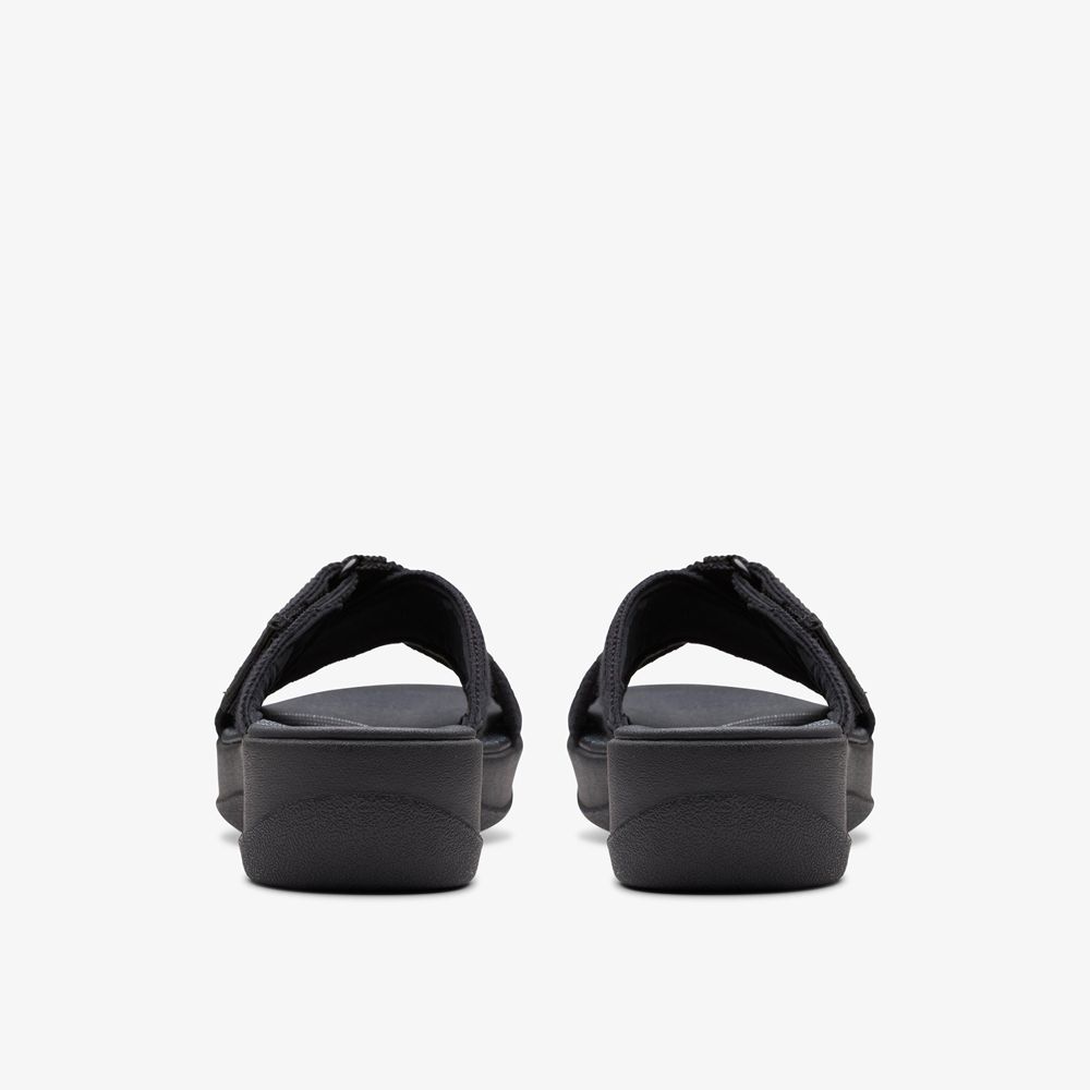 Black Clarks Women's Arla Wave Wedge Sandals | 390LWKRYZ