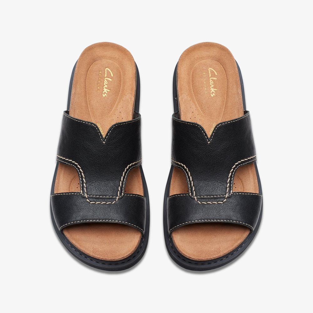 Black Clarks Women's Arwell Walk Flat Sandals | 320LCARMW