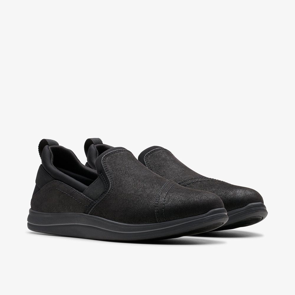 Black Clarks Women's Breeze Dawn Slip On Shoes | 529HYZSTW