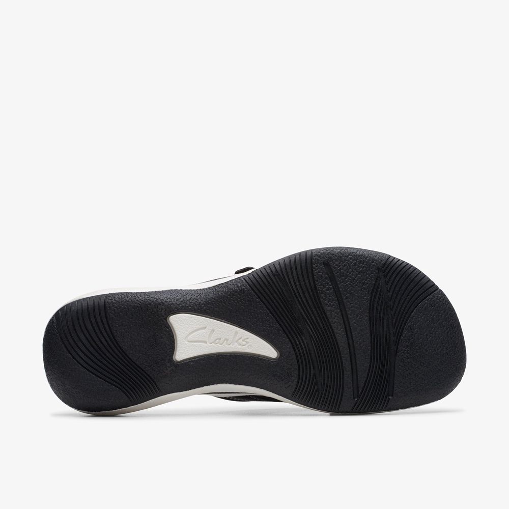 Black Clarks Women's Breeze Sea Flip Flops | 514LNDJWQ