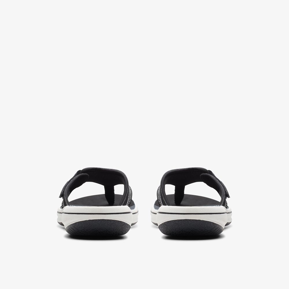 Black Clarks Women's Breeze Sea Flip Flops | 514LNDJWQ