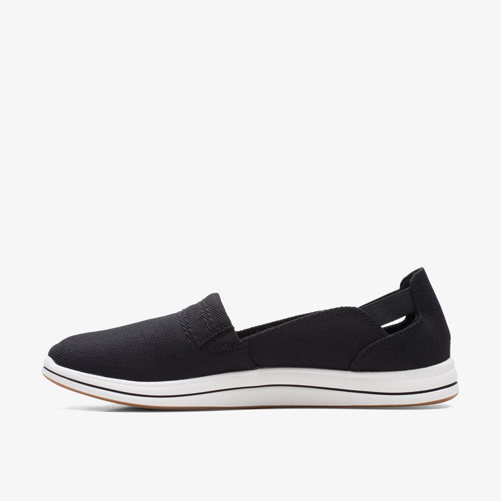 Black Clarks Women's Breeze Step Ii Slip On Shoes | 057HZWDEV