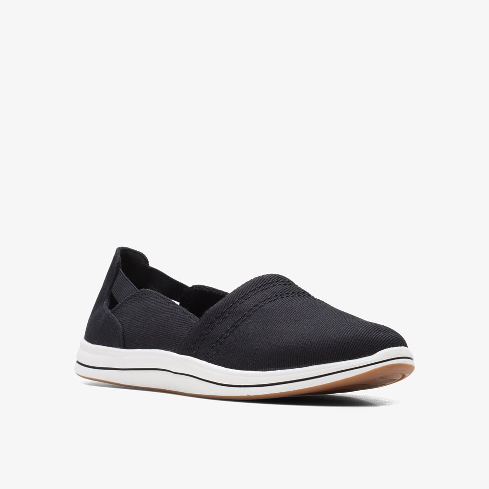 Black Clarks Women's Breeze Step Ii Slip On Shoes | 057HZWDEV