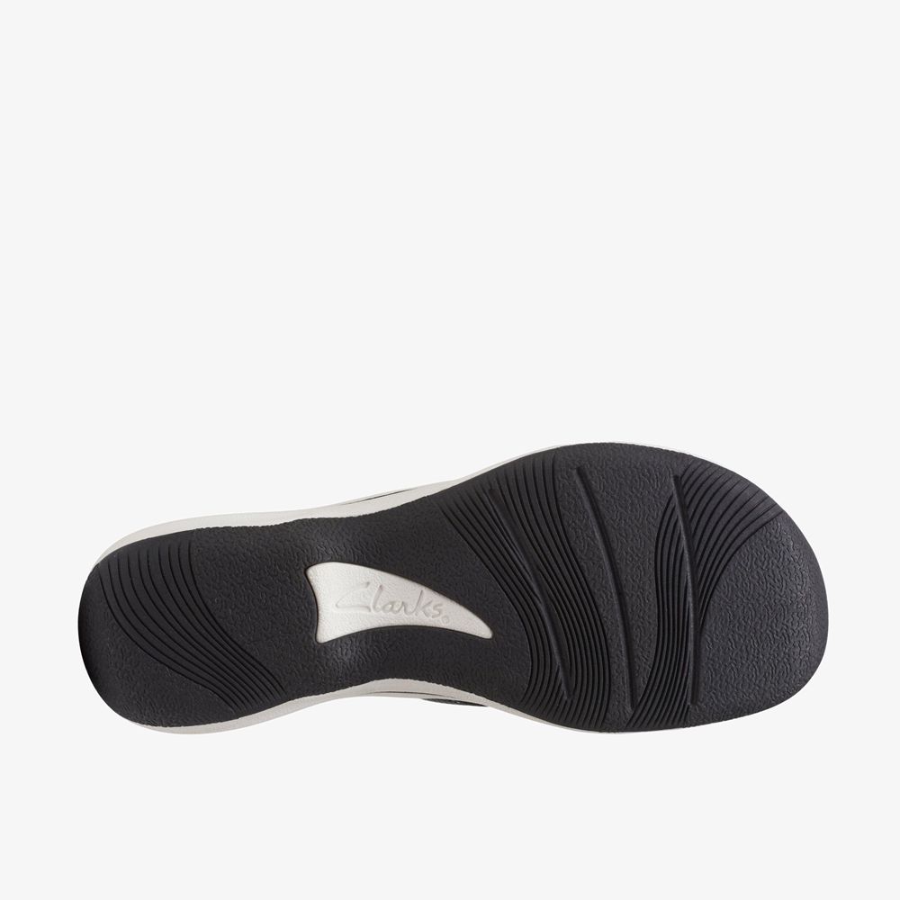 Black Clarks Women's Brinkley Flora Flip Flops | 729CJSOYT