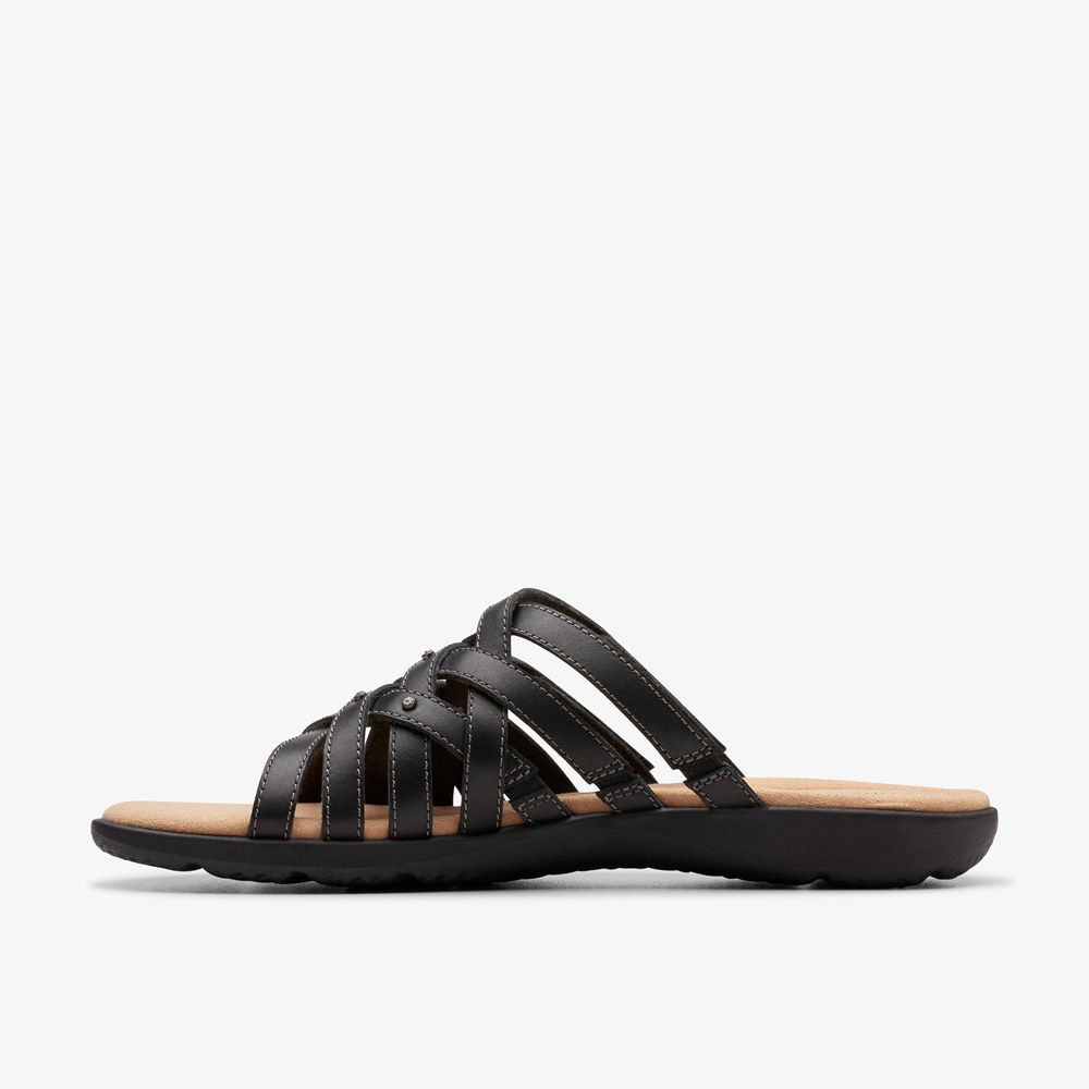 Black Clarks Women's Elizabelle Rio Flat Sandals | 189VAZEIG